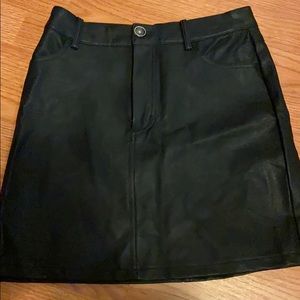 Black leather skirt